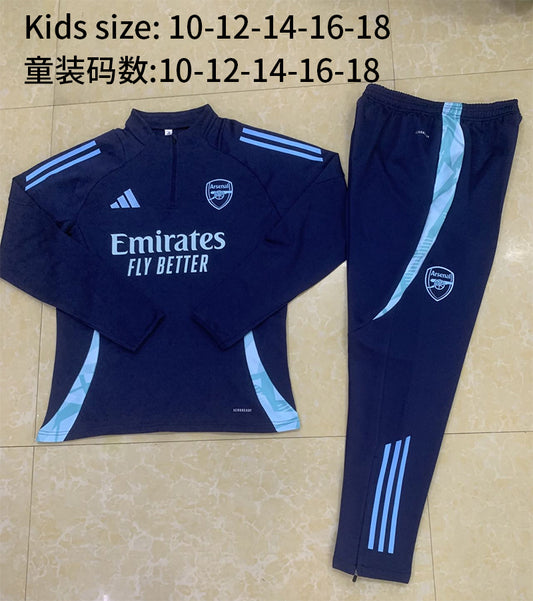 2024-25 Arsenal Blue Football Half Pull Training Suit