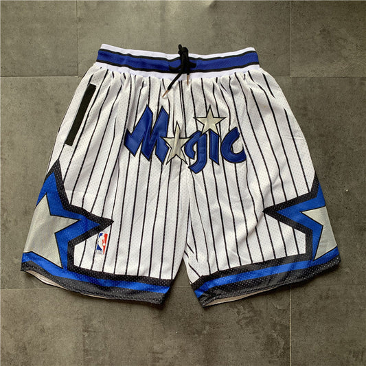 Orlando Magic JUST DON shorts vertical stripes white