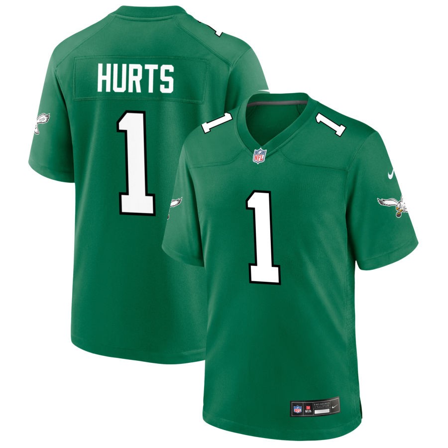 Jalen Hurts Kelly Green Philadelphia Eagles Throwback Jersey