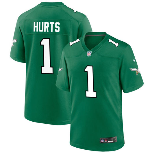 Jalen Hurts Kelly Green Philadelphia Eagles Throwback Jersey