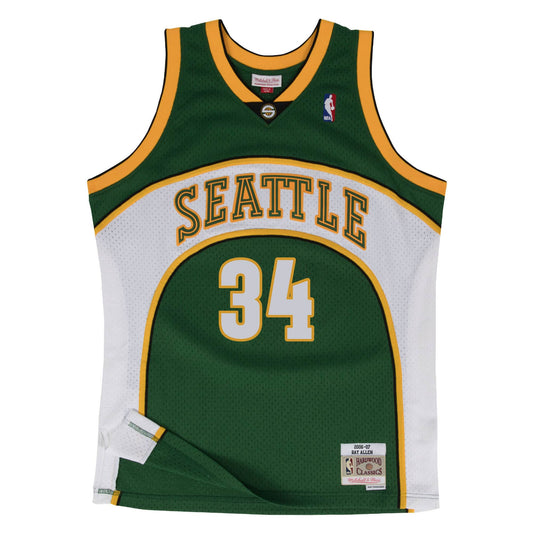 SuperSonics No. 34 dark green 06-07 season Mitchell retro jersey - Ray Allen