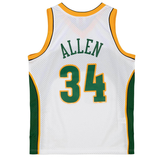 SuperSonics No. 34 white 06-07 Mitchell retro jersey - Ray Allen