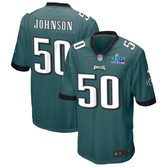 Fred Johnson Philadelphia Eagles Nike Super Bowl LVII Game Jersey - Midnight Green