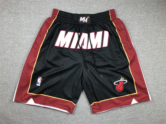 Schwarze Miami Heat-Taschenshorts für Herren