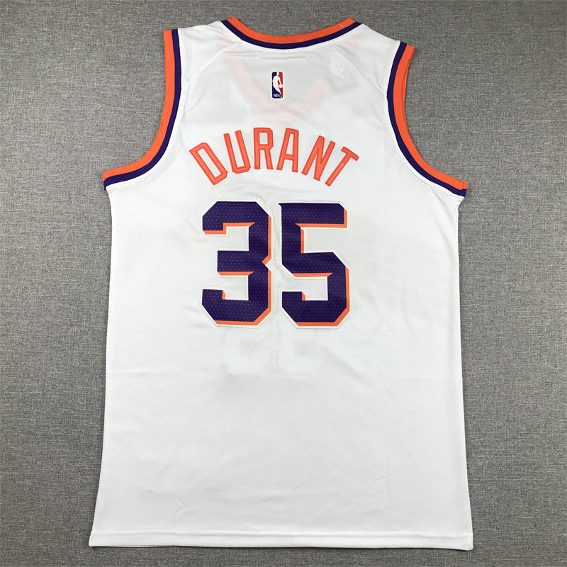 Men's Phoenix Suns Kevin Durant #35 White 2023/24 Fast Break Replica Jersey - Association Edition