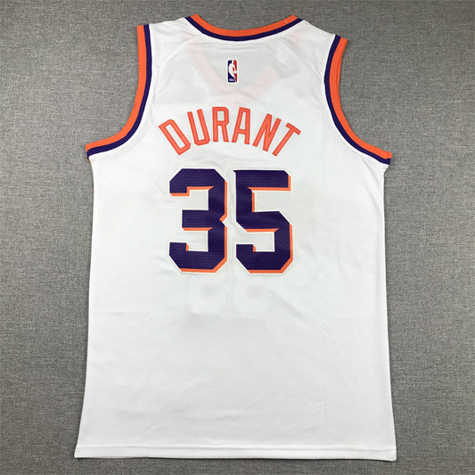 Herren Phoenix Suns Kevin Durant #35 Weißes 2023/24 Fast Break Replica-Trikot – Association Edition