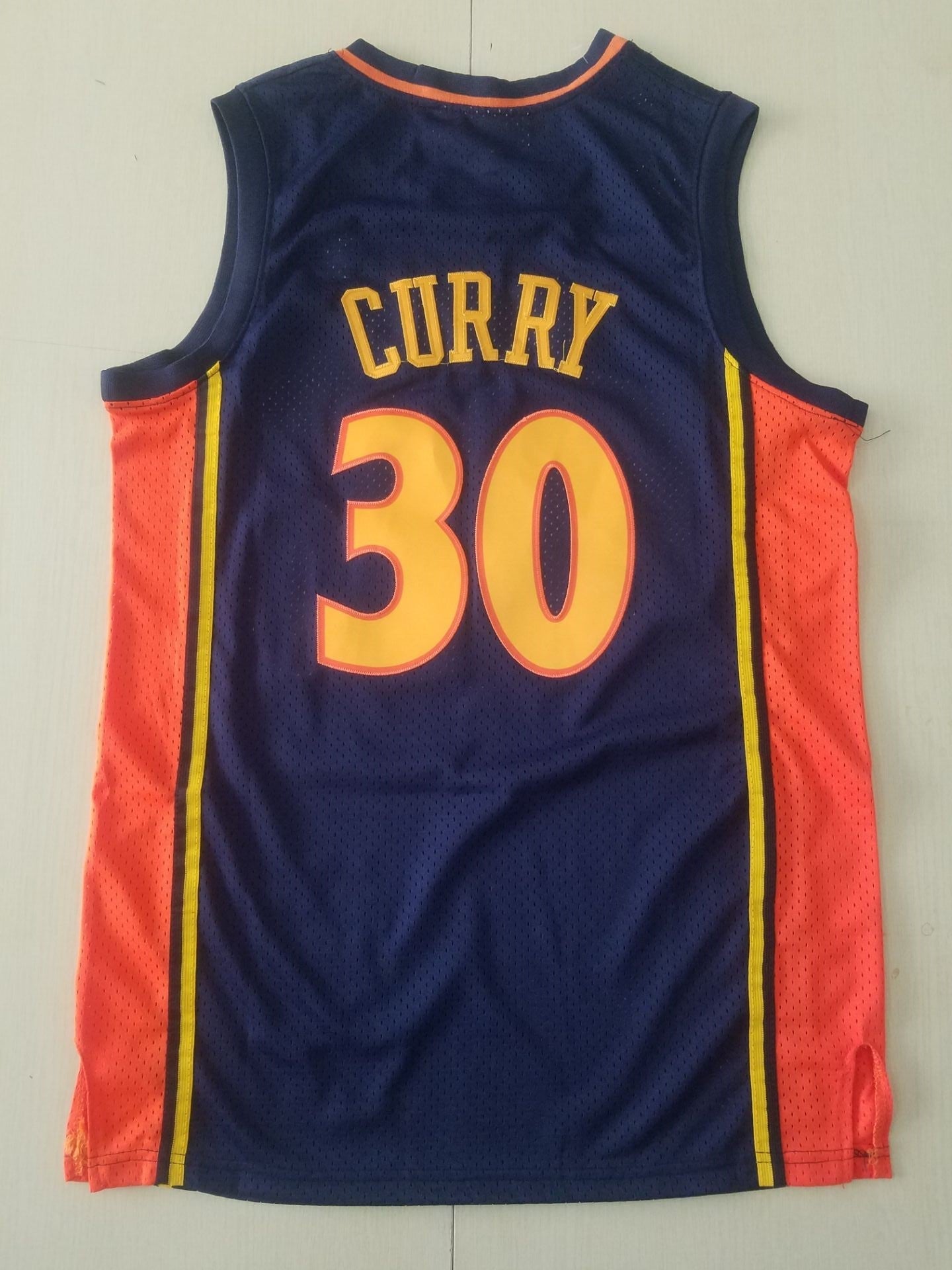 Men's Golden State Warriors Stephen Curry Mitchell & Ness Navy Classics Jersey