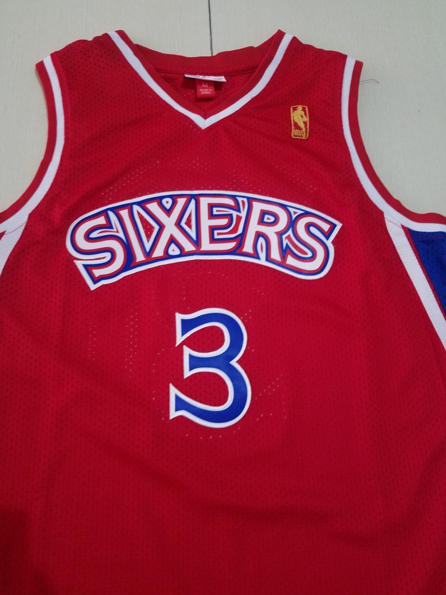 Authentisches Herren-Trikot der Philadelphia 76ers Allen Iverson Red Hardwood Classics