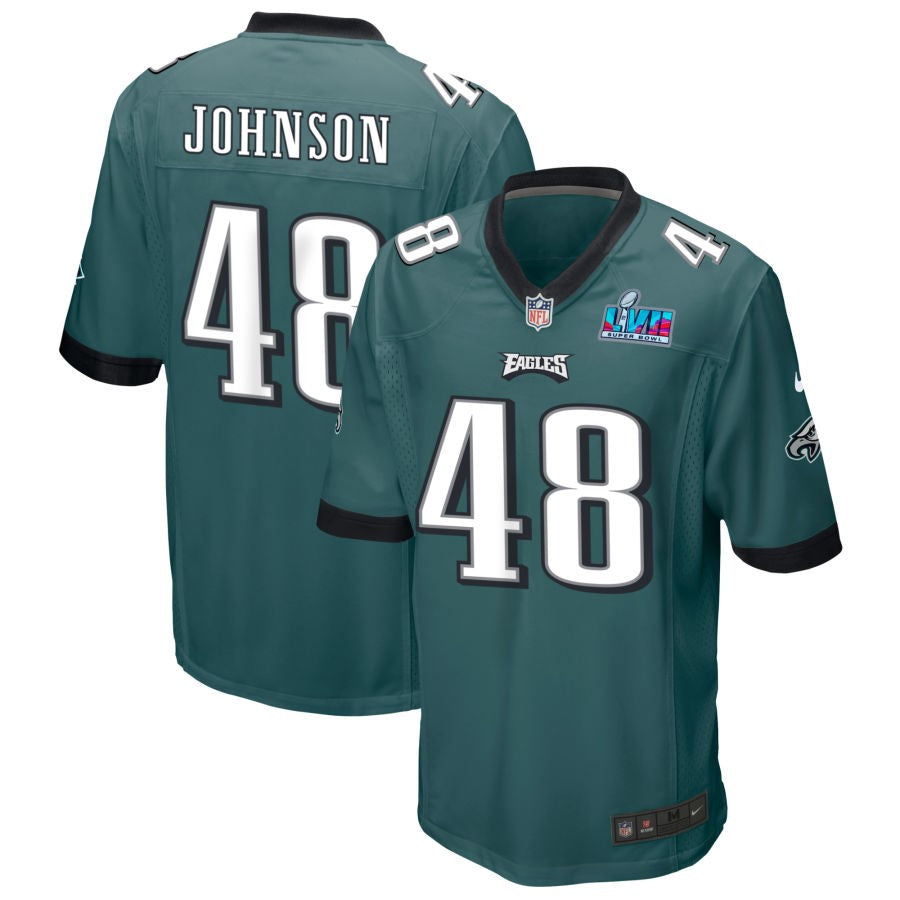 Patrick Johnson Philadelphia Eagles Nike Super Bowl LVII Game Jersey - Midnight Green