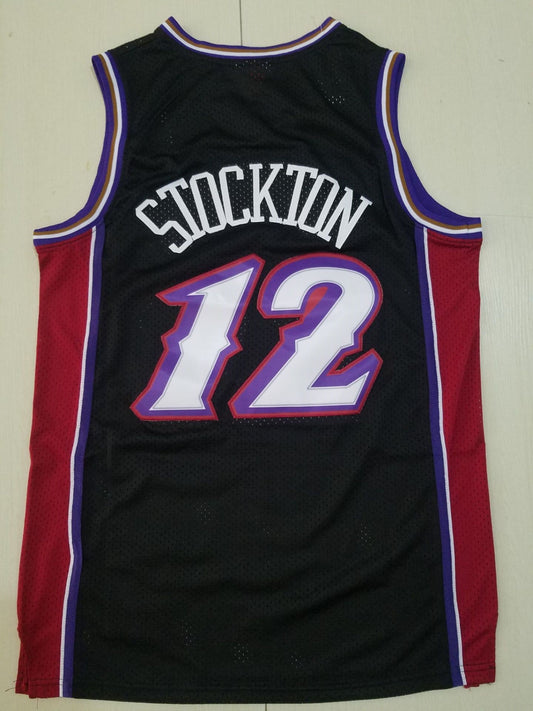 Herren Utah Jazz John Stockton Black 1998–99 Hardwood Classics Swingman-Trikot