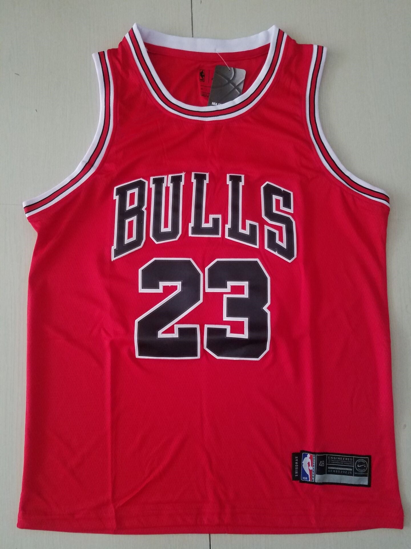 Men's Chicago Bulls Michael Jordan #23 Red Fast Break Replica Player Jersey