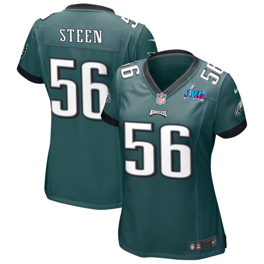 Tyler Steen Philadelphia Eagles Nike Super Bowl LVII Spieltrikot für Damen – Mitternachtsgrün