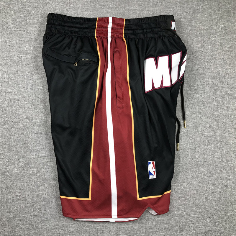 Schwarze Miami Heat-Taschenshorts für Herren