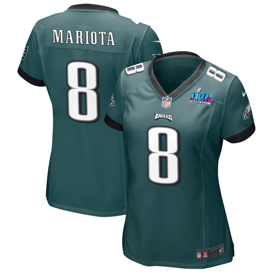 Marcus Mariota Philadelphia Eagles Nike Damen Super Bowl LVII Spieltrikot – Mitternachtsgrün