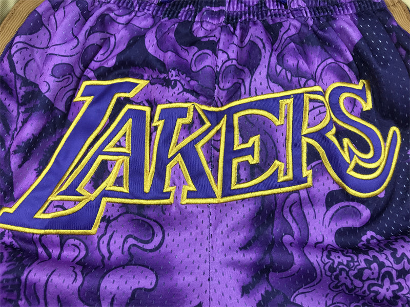 Men's Los Angeles Lakers Purple Year of the Tiger Edition Pocket Shorts