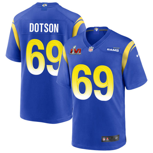 Kevin Dotson Los Angeles Rams Nike Super Bowl LVI Game Jersey - Royal