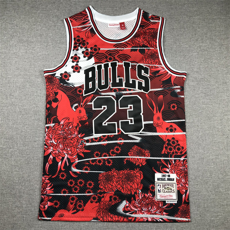 Chicago Bulls Michael Jordan #23 Year of Rabbit Edition Hardwood Classics Swingman-Trikot für Herren