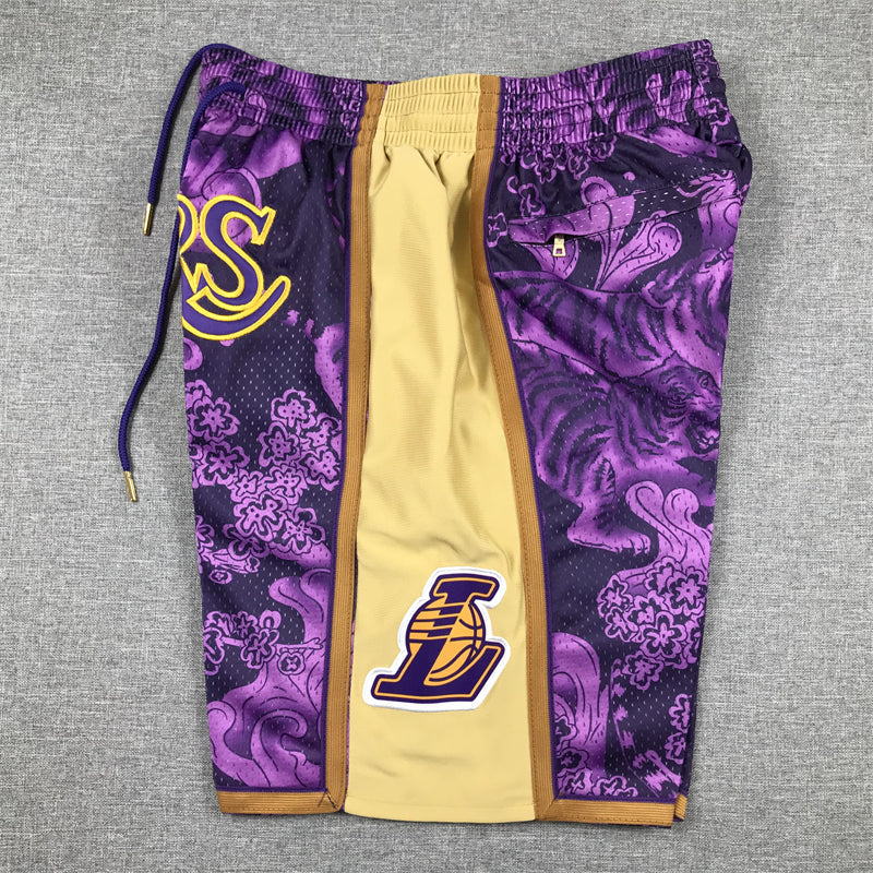 Los Angeles Lakers Purple Year of the Tiger Edition Taschenshorts für Herren