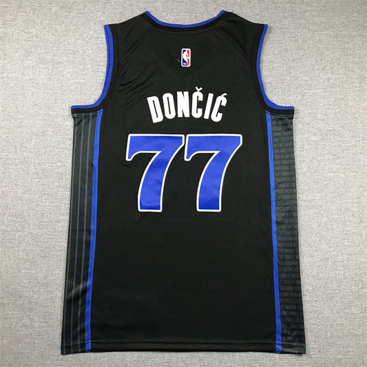 Dallas Mavericks Luka Doncic #7 schwarzes Swingman-Trikot 2023/24 für Herren – City Edition