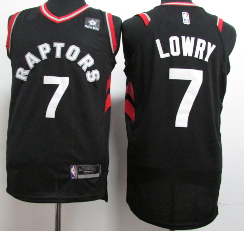 Men's Toronto Raptors Kyle Lowry #7 Black Replica Player Team Jersey