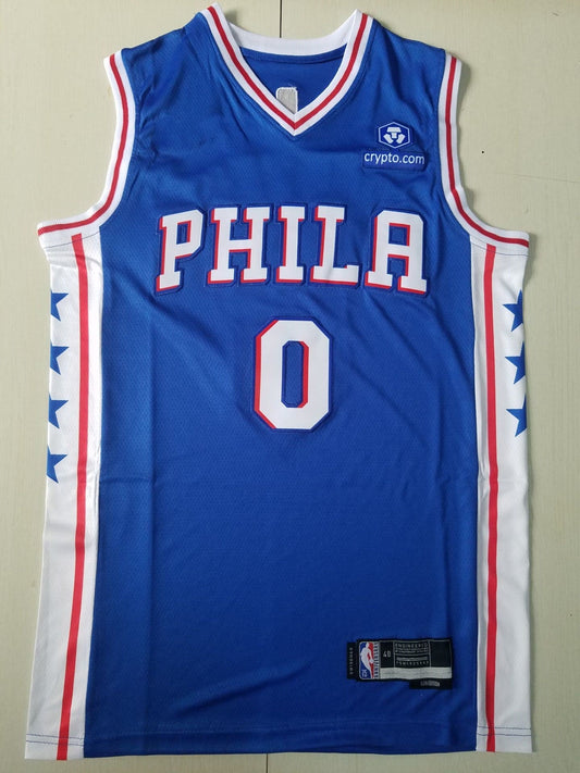 Men's Philadelphia 76ers Tyrese Maxey Blue 2020/21 Fast Break Replica Jersey