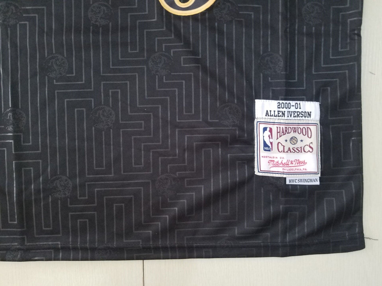 Men's Philadelphia 76ers Allen Iverson Black 2000-01 Hardwood Classics Jersey