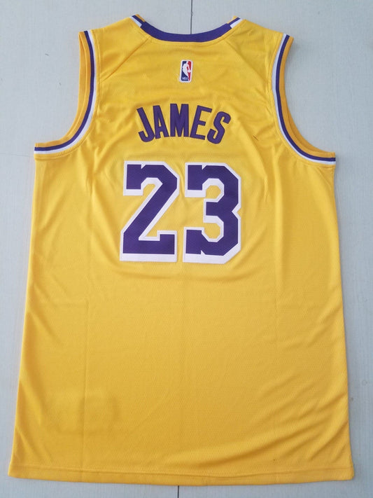 Gelbes Swingman-Trikot der Los Angeles Lakers LeBron James NBA #23 für Herren