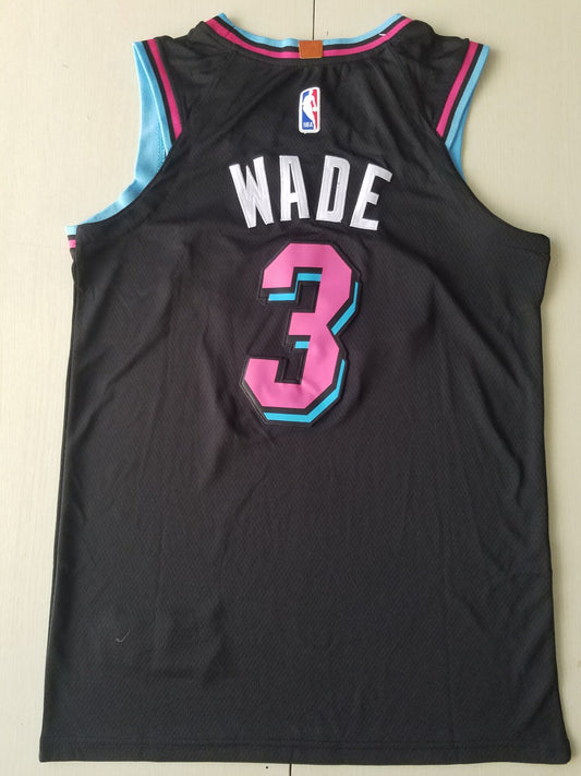 Miami Heat Dwyane Wade #3 Swingman-Spielertrikot für Herren in Schwarz