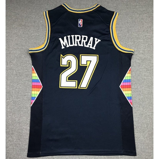 Denver Nuggets 27 Jamal Murray embroidery 2022 season 75th anniversary jersey