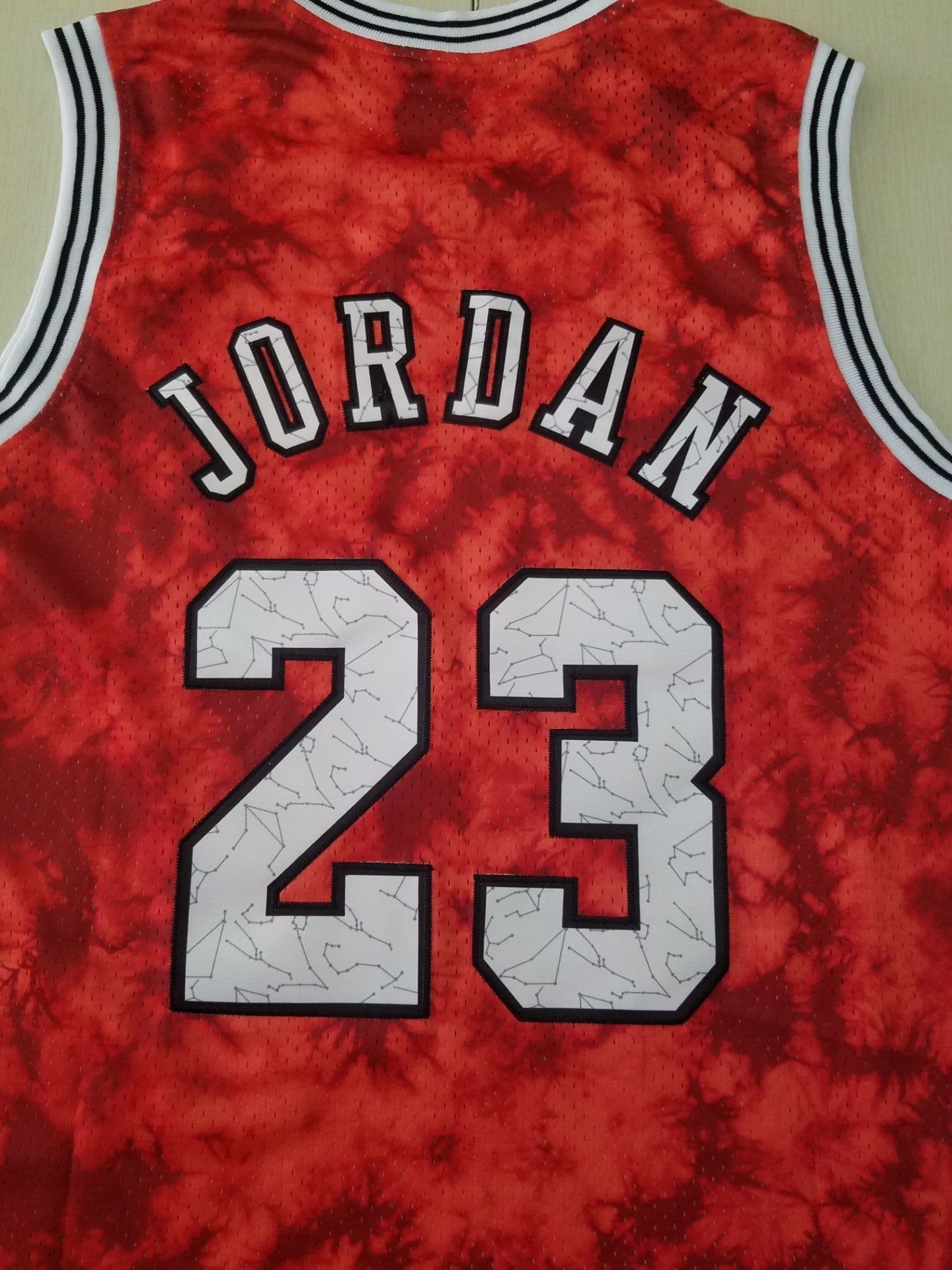 Men's Chicago Bulls Michael Jordan #23 Red Galaxy Swingman Jersey