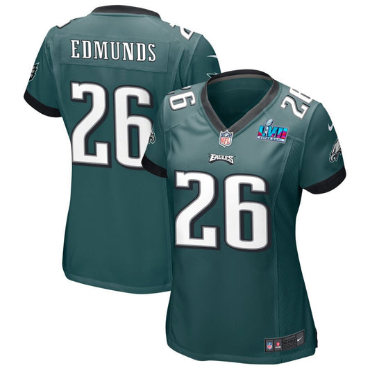 Terrell Edmunds Philadelphia Eagles Nike Women's Super Bowl LVII Game Jersey - Midnight Green