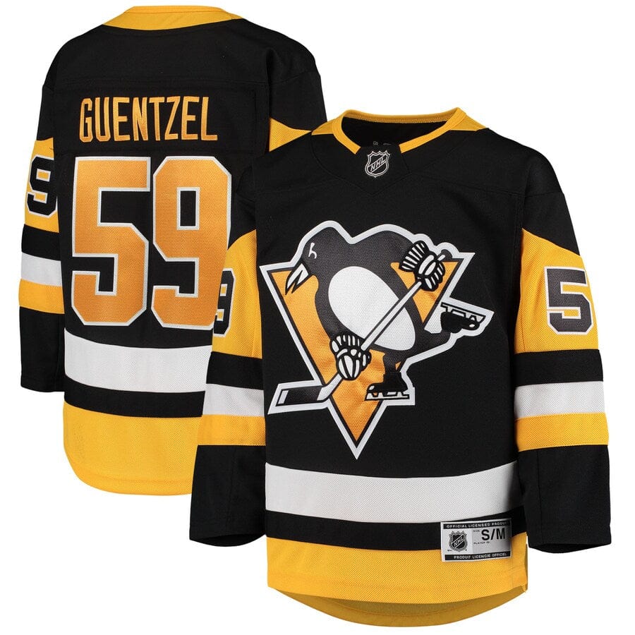 Jugend-Pittsburgh Penguins Jake Guentzel Schwarzes Home-Premier-Spielertrikot