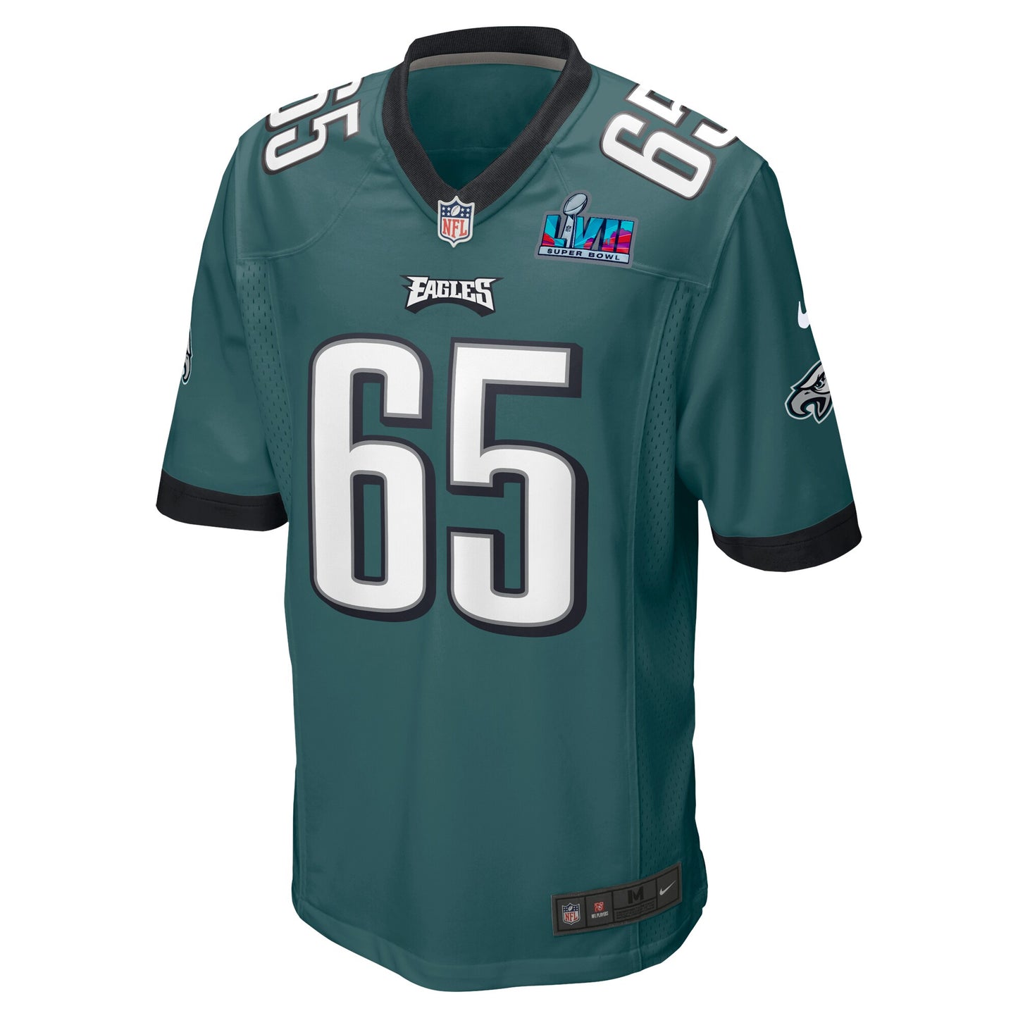 Lane Johnson Philadelphia Eagles Nike Super Bowl LVII Patch Game Jersey - Midnight Green