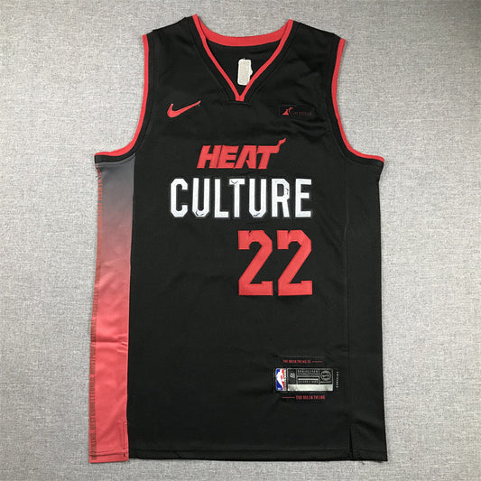 Herren Miami Heat Jimmy Butler #22 Black 2023/24 Swingman Trikot – City Edition