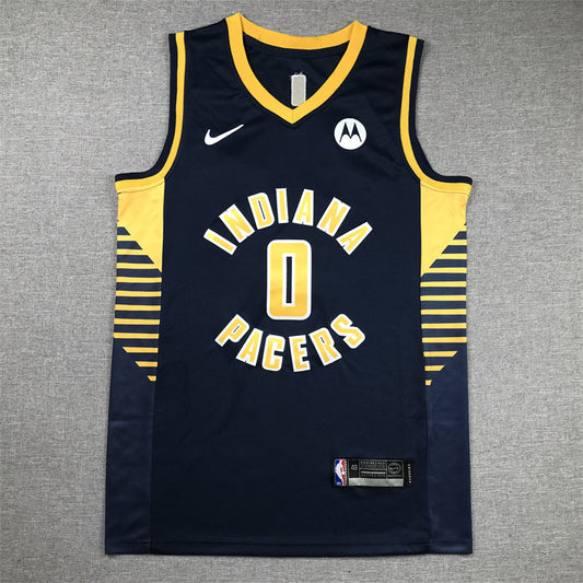 Men's Indiana Pacers Tyrese Haliburton #0 Navy Swingman Jersey - Icon Edition