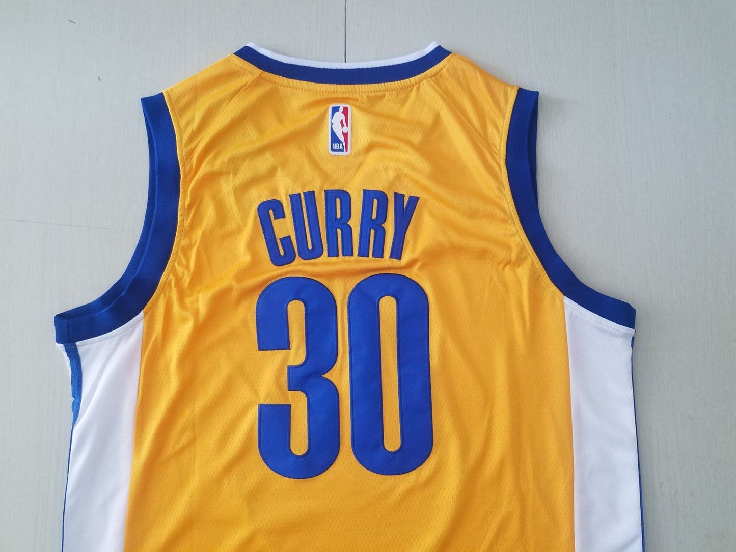 Men's Golden State Warriors Stephen Curry Yellow Fast Break Team Replica Jersey