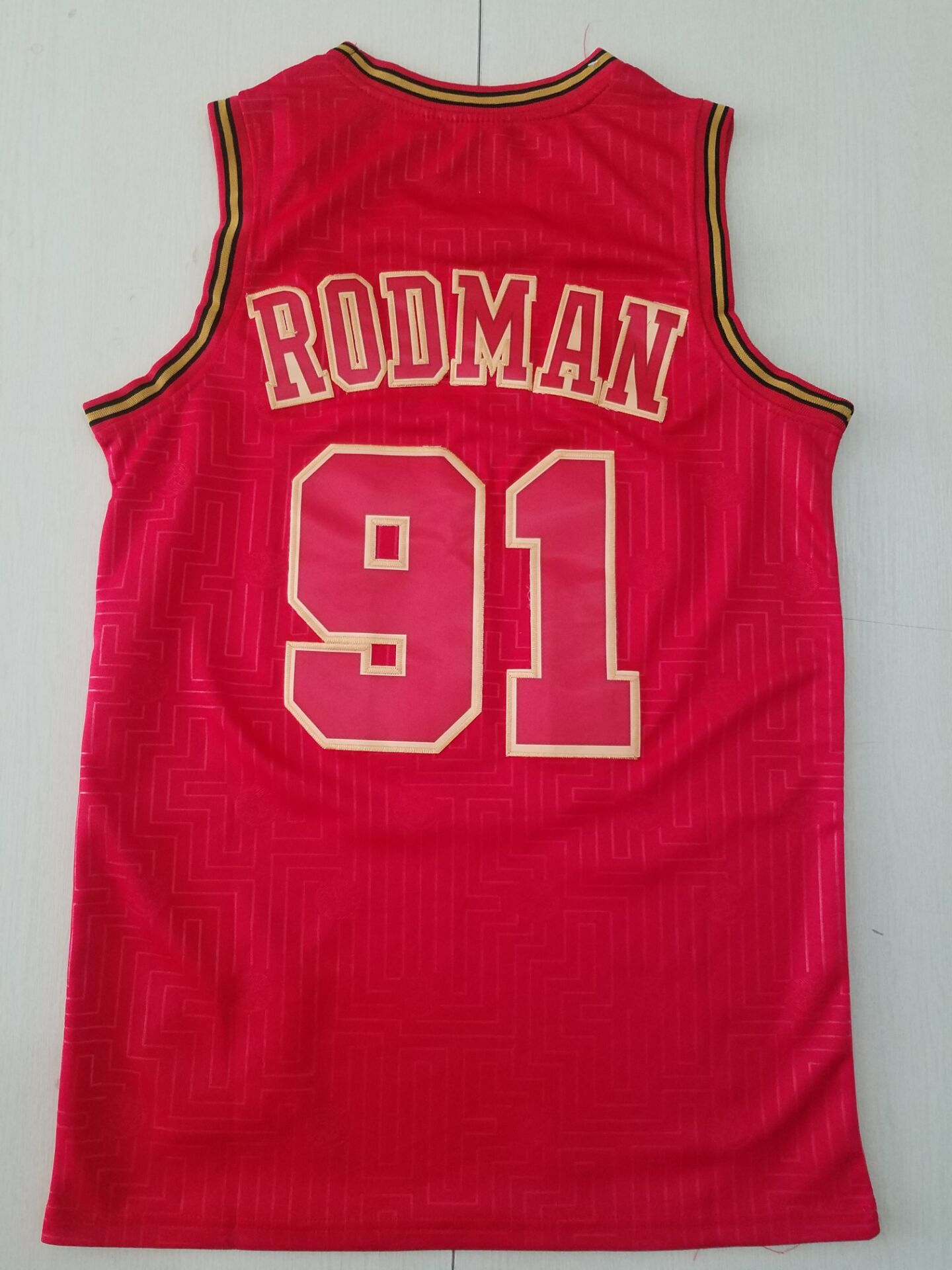 Men's Chicago Bulls Dennis Rodman #91 Red Hardwood Classics Swingman Jersey