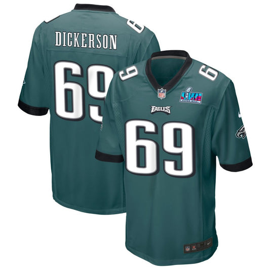 Landon Dickerson Philadelphia Eagles Nike Super Bowl LVII Game Jersey - Midnight Green