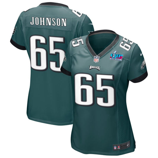 Lane Johnson Philadelphia Eagles Nike Women's Super Bowl LVII Game Jersey - Midnight Green