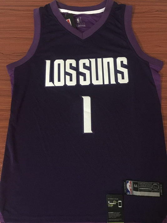 Dunkellila Replica-Trikot der Phoenix Suns Devin Booker #1 NBA für Herren