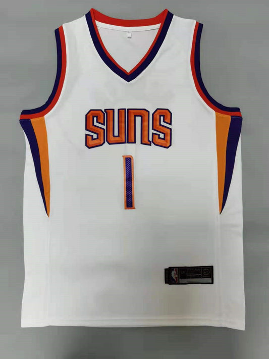 Weißes Fast Break Replica-Spielertrikot der Phoenix Suns Devin Booker #1 für Herren