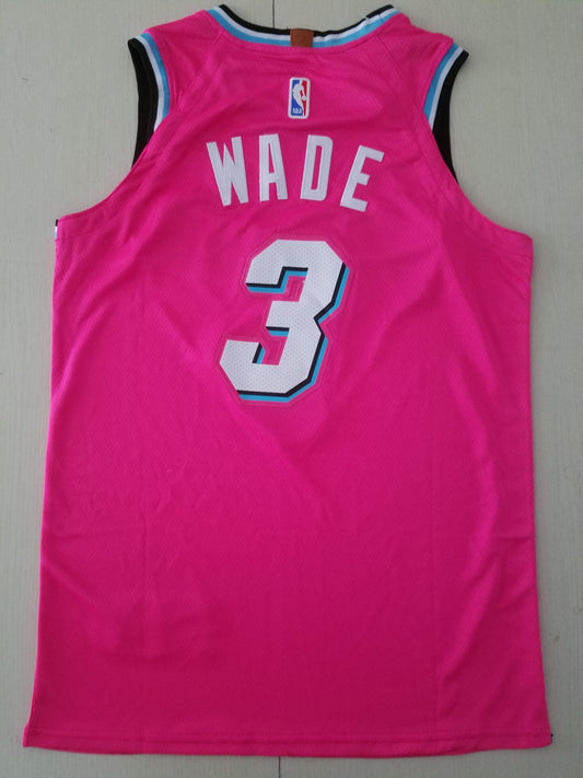 Men's Miami Heat Dwyane Wade #3 Pink Swingman Player Jersey