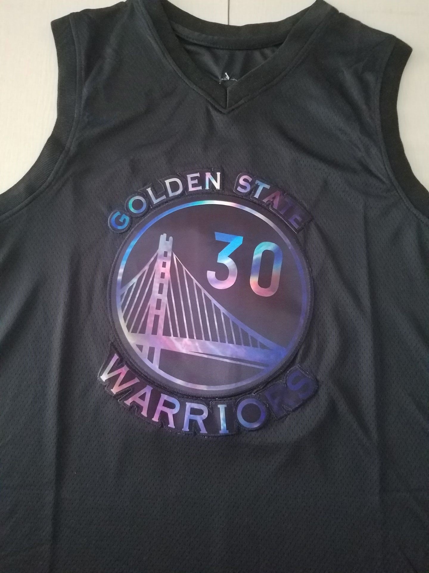 Men's Golden State Warriors Stephen Curry #30 NBA Black Fast Break Replica Jersey