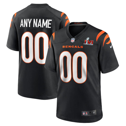 Cincinnati Bengals Nike Super Bowl LVI Game Custom Jersey - Black