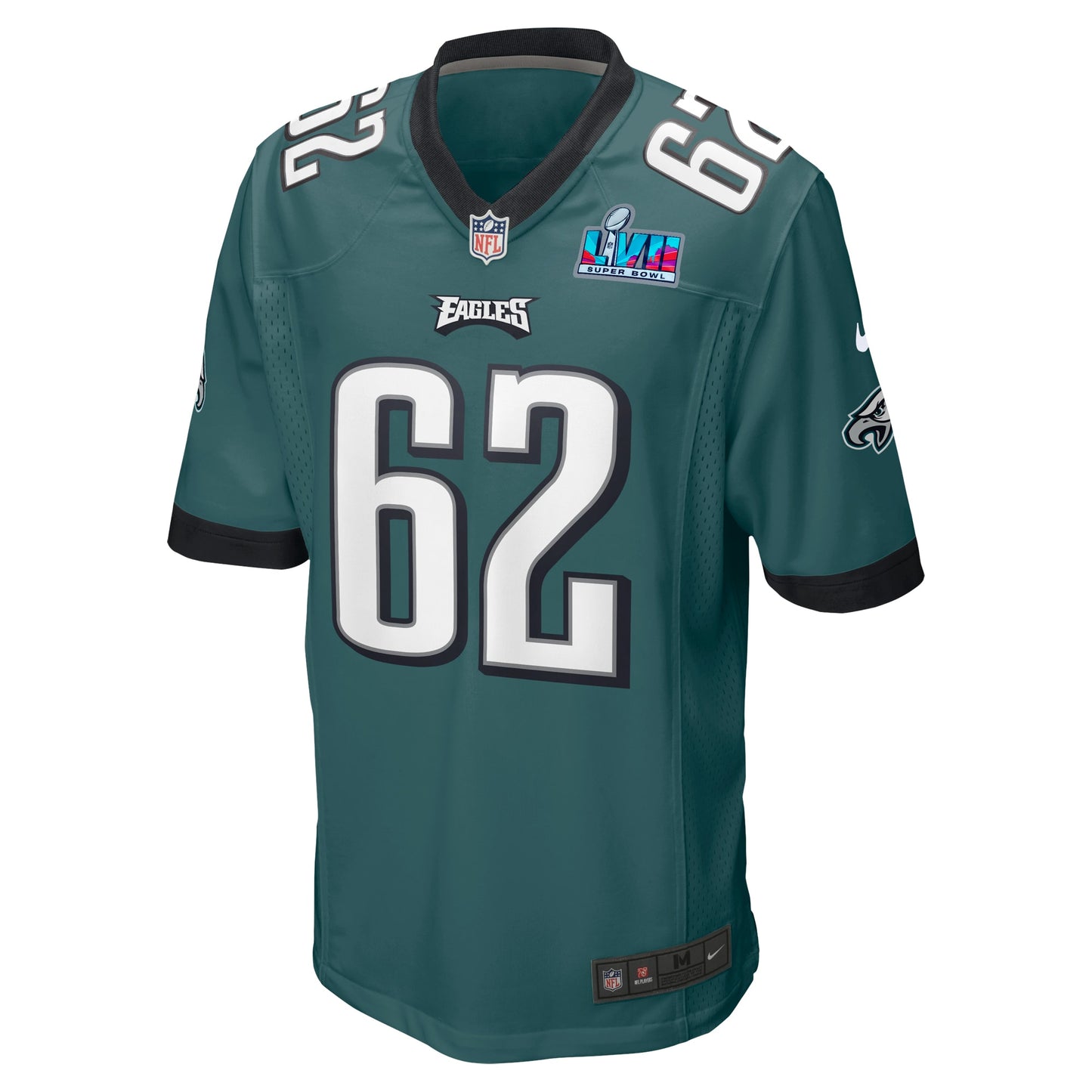 Jason Kelce Philadelphia Eagles Nike Super Bowl LVII Patch Game Jersey - Midnight Green