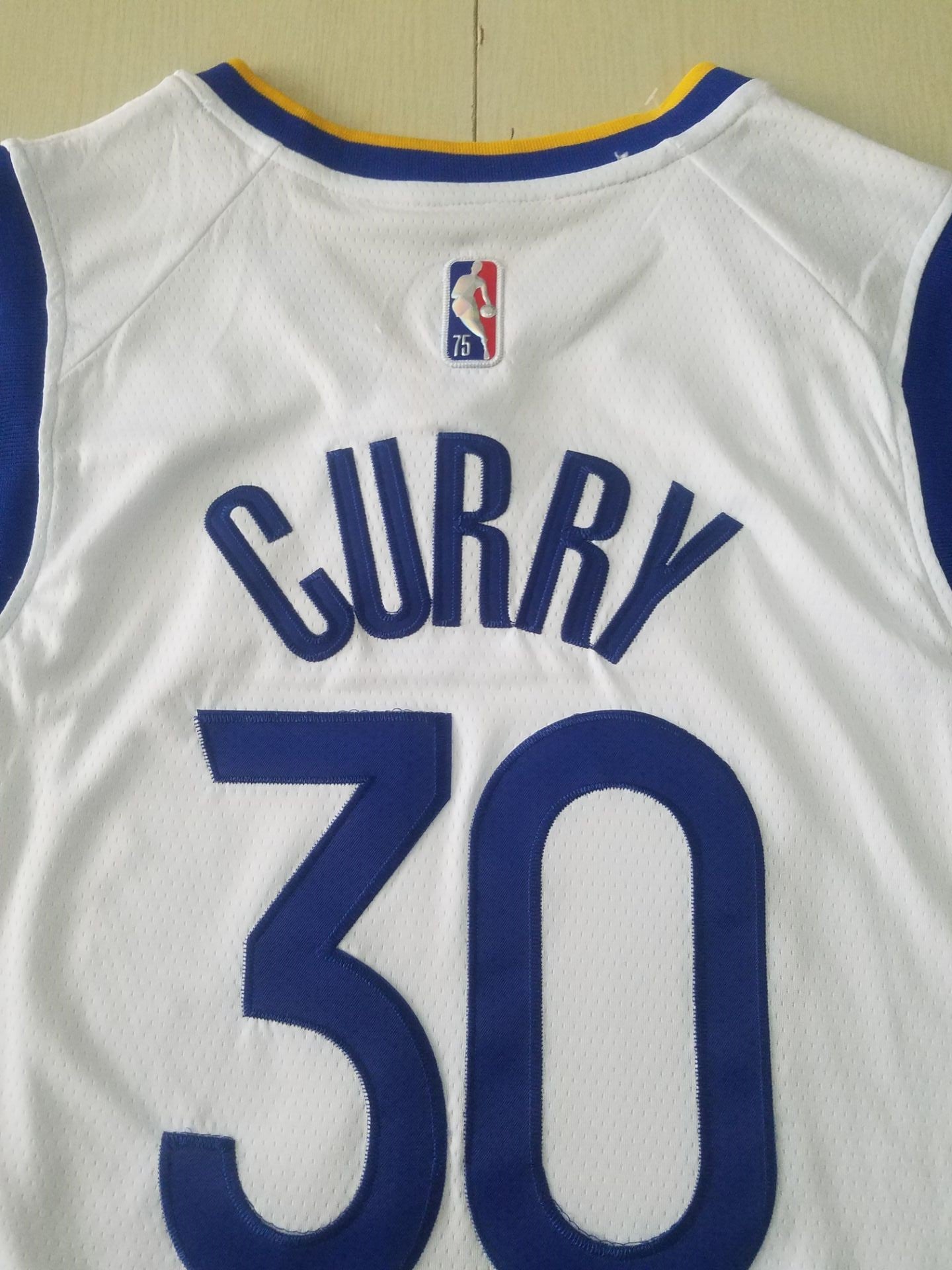 Men's Golden State Warriors Stephen Curry White Fast Break Replica Player Jersey