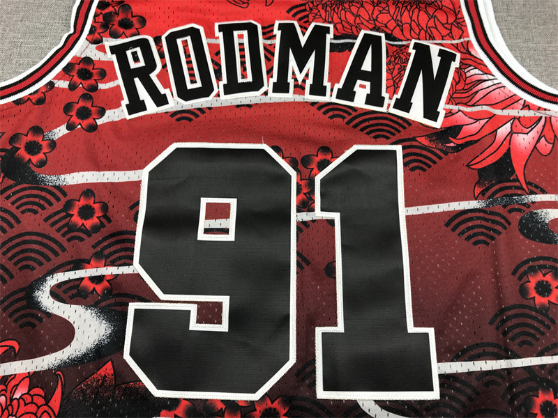 Chicago Bulls Dennis Rodman #91 Year of Rabbit Edition Hardwood Classics Swingman-Trikot für Herren