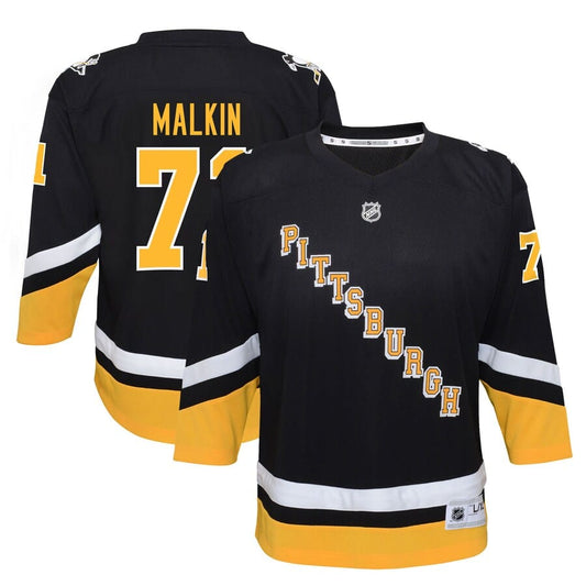 Jugend-Pittsburgh Penguins Evgeni Malkin Schwarzes 2021/22 Alternatives Replika-Spielertrikot