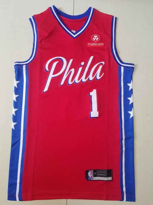 Men's Philadelphia 76ers James Harden Red Fastbreak Replica Player Jersey