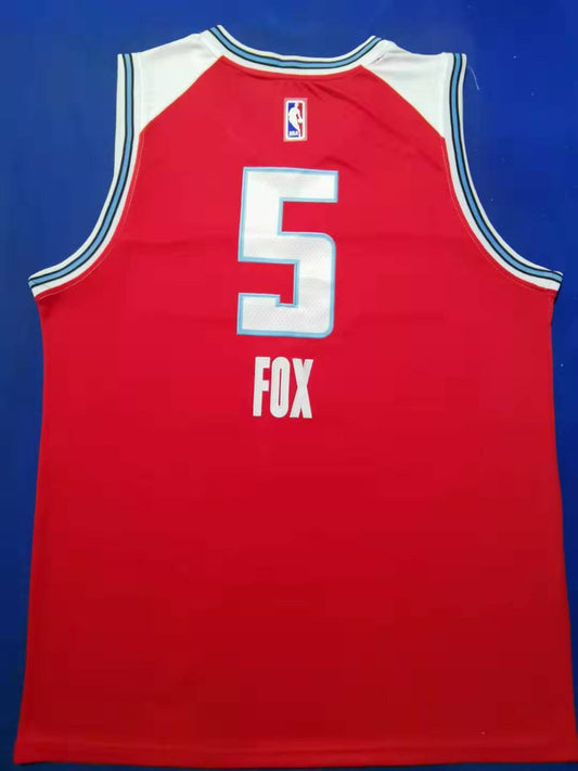 Men's Sacramento Kings De'Aaron Fox #5 NBA Red Player Replica Jersey